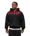 Fade Graphic Zip Up Hoodie extreme oversized fit Black - Unmatched Kicks - GYMSHARK