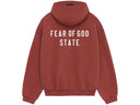 Fear of God Essentials Heavy Fleece Fullzip Hoodie Crimson - Unmatched Kicks - ESSENTIALS