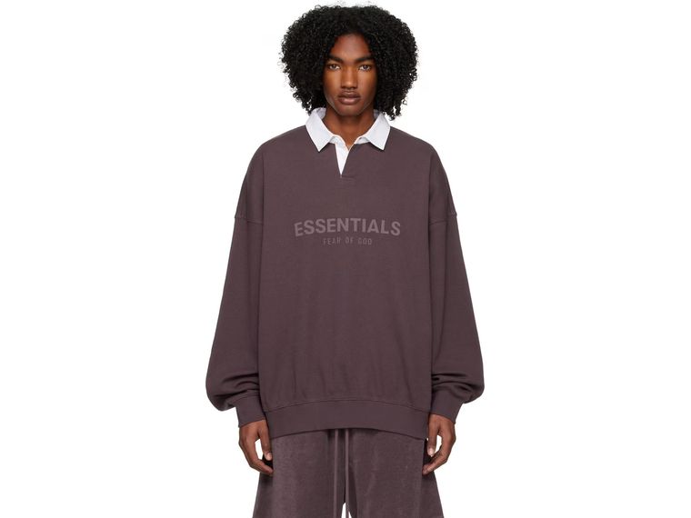 ESSENTIALS PLUM PULLOVER POLO