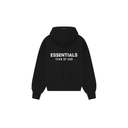 Fear Of God Essentials SS25 Classic Full Zip Up Hoodie Jet Black - Unmatched Kicks - ESSENTIALS