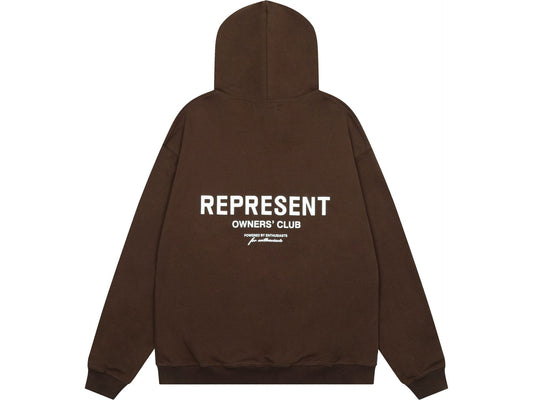 Represent Owner's Club Hoodie Brown/White Men's - SS22