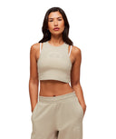 Fitness Embroidered Graphic Tank body fit Pebble Grey - Unmatched Kicks - GYMSHARK