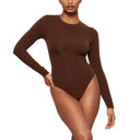 FITS EVERYBODY LONG SLEEVE CREW NECK BODYSUIT COCOA - Unmatched Kicks - SKIMS