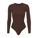 FITS EVERYBODY LONG SLEEVE CREW NECK BODYSUIT COCOA - Unmatched Kicks - SKIMS