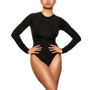 FITS EVERYBODY LONG SLEEVE CREW NECK BODYSUIT ONYX - Unmatched Kicks - SKIMS