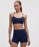 Flow Y Bra Nulu Light Support, A–C Cups Stamp Dot Beach Ball Blue True Navy - Unmatched Kicks-LULULEMON