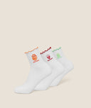 Fruity Graphic Midi Frill Socks 3pk - Unmatched Kicks - GYMSHARK