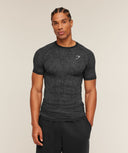 Geo Seamless Grid T-Shirt slim fit Black/Smokey Grey - Unmatched Kicks - GYMSHARK