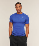 Geo Seamless Grid T-Shirt slim fit Force Blue/Steady Purple - Unmatched Kicks - GYMSHARK