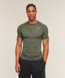 Geo Seamless Grid T-Shirt slim fit Strength Green/Haze Green - Unmatched Kicks - GYMSHARK