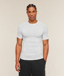 Geo Seamless Grid T-Shirt slim fit White/Silver Grey - Unmatched Kicks - GYMSHARK
