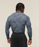Geo Seamless Long Sleeve T-Shirt slim fit White/Light Grey - Unmatched Kicks-GYMSHARK