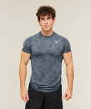 Geo Seamless T-Shirt Canvas Espresso Shadow Blue/Tranquil Blue - Unmatched Kicks-GYMSHARK