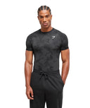 Geo Seamless T-Shirt slim fit Black/Charcoal Grey - Unmatched Kicks - GYMSHARK
