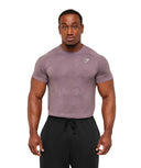 Geo Seamless T-Shirt slim fit Dusk Purple / Cool Brown - Unmatched Kicks - GYMSHARK