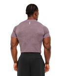 Geo Seamless T-Shirt slim fit Dusk Purple / Cool Brown - Unmatched Kicks - GYMSHARK