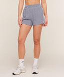 Gingham Shorts oversized fit Indigo Purple/Soft White - Unmatched Kicks - GYMSHARK