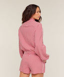 Gingham Track Jacket oversized fit Carmine Red/Soft White - Unmatched Kicks - GYMSHARK