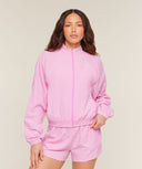 Gingham Track Jacket oversized fit Focus Pink/Soft White - Unmatched Kicks - GYMSHARK