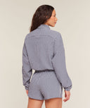 Gingham Track Jacket oversized fit Indigo Purple/Soft White - Unmatched Kicks - GYMSHARK