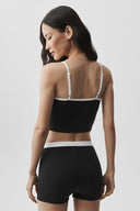 Goddess Ribbed First Pick Bra Tank Black/White - Unmatched Kicks-ALO