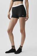 Goddess Ribbed High-Waist First Pick Short Black/White - Unmatched Kicks-ALO