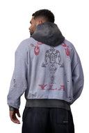5168 - Gold's Iron Legacy Distress Hoodies Heather Grey/Black Wash