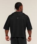 Graphic Mesh Oversized T-Shirt Black - Unmatched Kicks-GYMSHARK