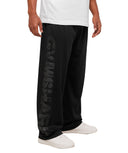 Graphic Wordmark Mesh Wide Leg Pants oversized fit Black - Unmatched Kicks - GYMSHARK