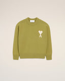 Green Wool And Cotton Crewneck Ami De Coeur Sweater - Unmatched Kicks - Ami Paris