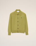 Green Wool Shirt Collar Ami De Coeur Cardigan - Unmatched Kicks - Ami Paris