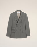 Grey New Wool Double Breasted Straight Jacket - Unmatched Kicks - Ami Paris