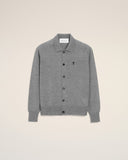 Grey Wool Shirt Collar Ami De Coeur Cardigan - Unmatched Kicks - Ami Paris