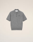 Grey Wool Short Sleeves Ami De Coeur Polo - Unmatched Kicks - Ami Paris