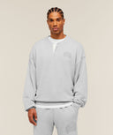 GSLC Henley Sweat boxy fit Bros Soft Grey Marl - Unmatched Kicks-GYMSHARK