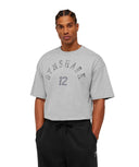 Gymshark 12 Graphic T-Shirt - GS Black oversized fit Light Grey Core Marl - Unmatched Kicks - GYMSHARK