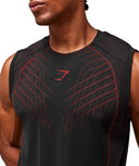 Gymshark Apex Seamless Tank - Black/Carmine Red - Unmatched Kicks - GYMSHARK