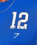 Gymshark Collegiate Graphic T-shirt - Athletic Blue - Unmatched Kicks - GYMSHARK