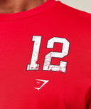 Gymshark Collegiate Graphic T-shirt - Athletic Red - Unmatched Kicks - GYMSHARK