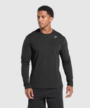 Gymshark Crest Long Sleeve T-Shirt - Black - Unmatched Kicks - GYMSHARK