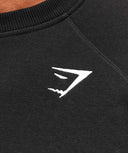Gymshark Crest Sweatshirt Black - Unmatched Kicks - GYMSHARK