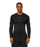 Gymshark Element Baselayer Long Sleeve T-Shirt - Black/Brand Blue - Unmatched Kicks - GYMSHARK