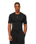Gymshark Element Baselayer T-Shirt - Black/Brand Blue - Unmatched Kicks - GYMSHARK