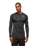 Gymshark Geo Seamless Long Sleeve T-Shirt - Black/Charcoal Grey - Unmatched Kicks - GYMSHARK