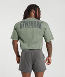 Gymshark Heritage Washed TShirt Green - Unmatched Kicks - GYMSHARK