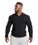 Gymshark Long Sleeve Waffle Polo Shirt - Black - Unmatched Kicks - GYMSHARK