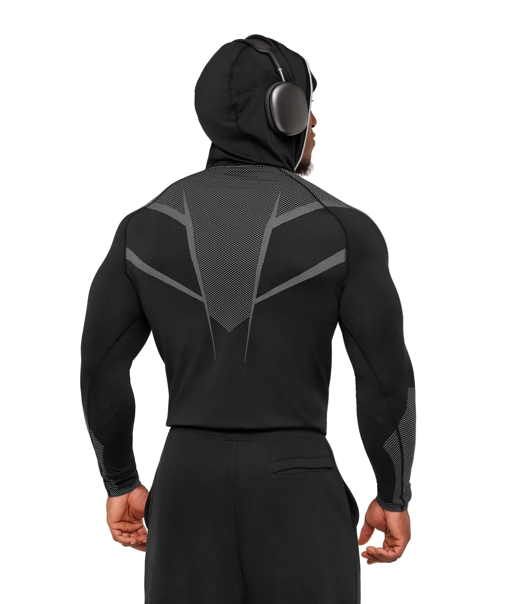 Gymshark Onyx 5.0 Seamless Hoodie - Black/ Light Grey - Unmatched