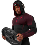 Gymshark Onyx 5.0 Seamless Hoodie - Black/Carmine Red - Unmatched Kicks - GYMSHARK
