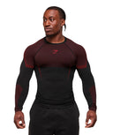Gymshark Onyx 5.0 Seamless Long Sleeve T-Shirt - Black/Carmine Red - Unmatched Kicks - GYMSHARK