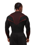 Gymshark Onyx 5.0 Seamless Long Sleeve T-Shirt - Black/Carmine Red - Unmatched Kicks - GYMSHARK